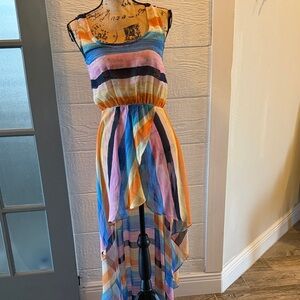 Millau Multicolor hi low Striped Sleeveless Dress size S